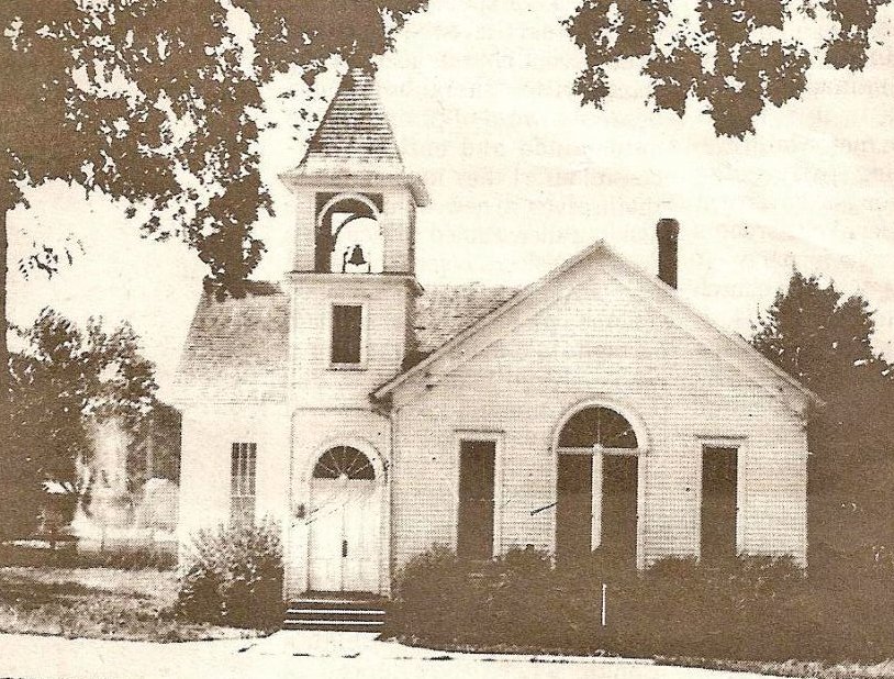 The original Whitesville Christian Church building is shown in 1935, before it was remodeled.
